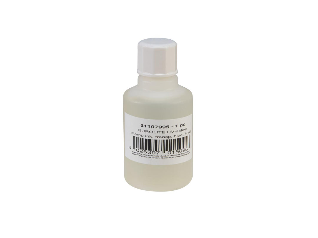 EUROLITE UV-active Stamp Ink, bleu transparent, 50ml