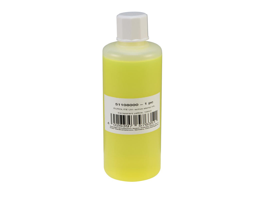 EUROLITE Encre de tampon active aux UV, jaune transparent, 100ml