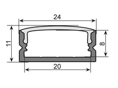 EUROLITE Profilé en U 20mm pour bande LED argenté 2m