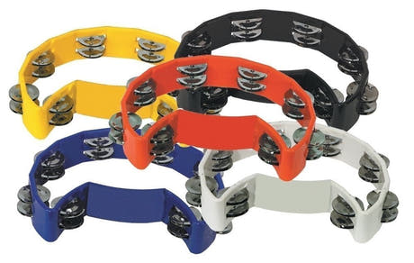 GEWA Club Salsa tambourins, boîte de 10 pièces aux couleurs assorties