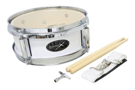 Basix Junior tambour de marche 10" x 4", blanc