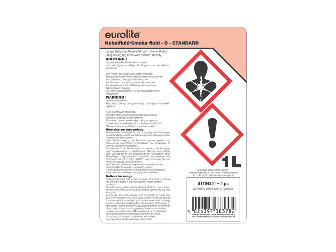 EUROLITE SMOKE FLUID -C- Standard, 1l liquide à fumée