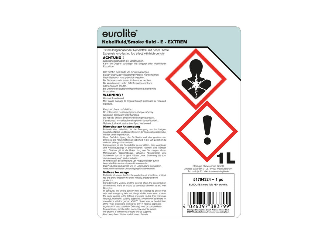 EUROLITE SMOKE FLUID -E- Extreme, liquide à fumée 1l
