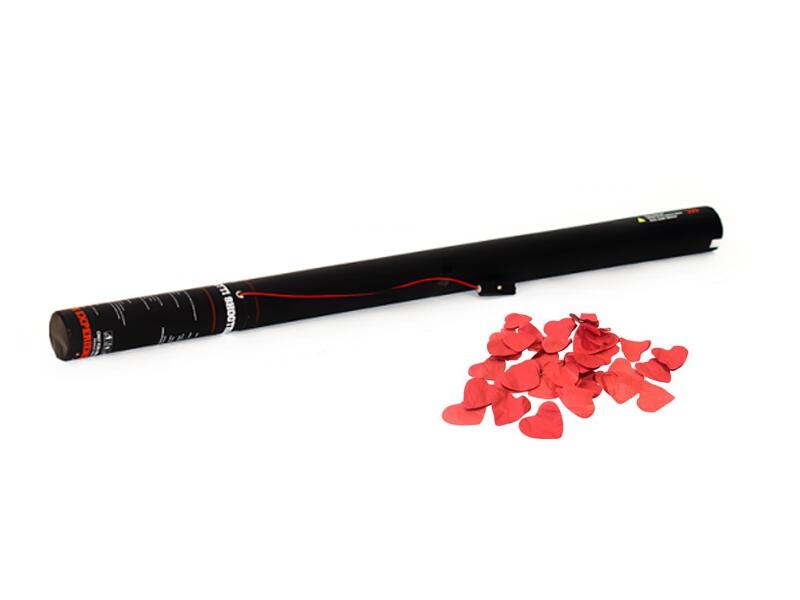 TCM FX canon à confettis électrique 80 cm, cœurs rouges