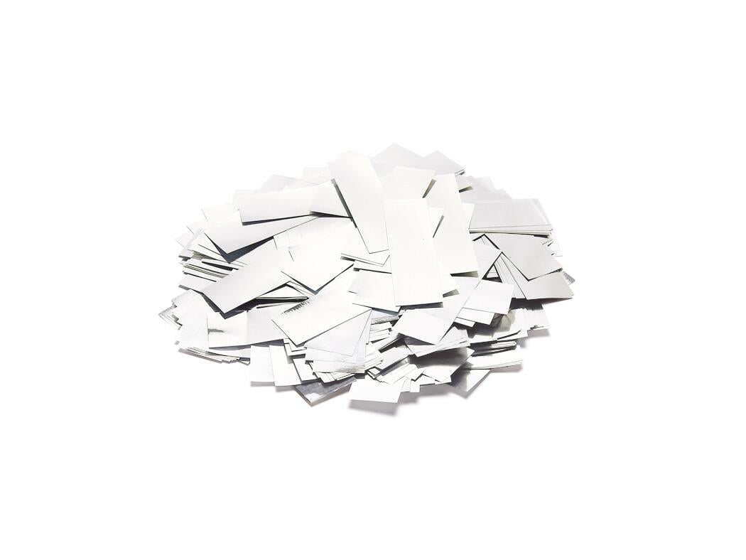 TCM FX Confettis métalliques rectangulaires 55x18mm, blancs, 1kg