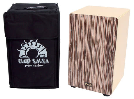 GEWA Club Salsa cajon en bois véritable, façade en Zebrano