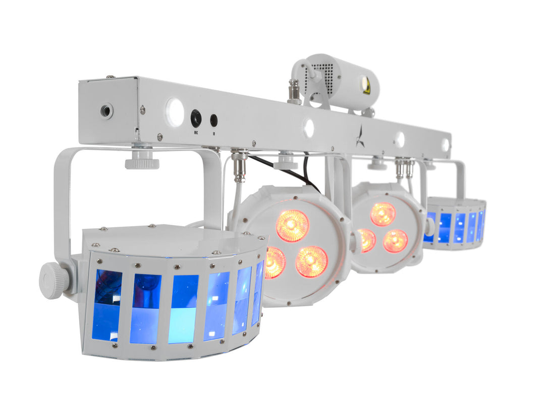 EUROLITE Set LED KLS Laser Bar FX Light Set blanc + pied d’enceinte BPS-3 blanc