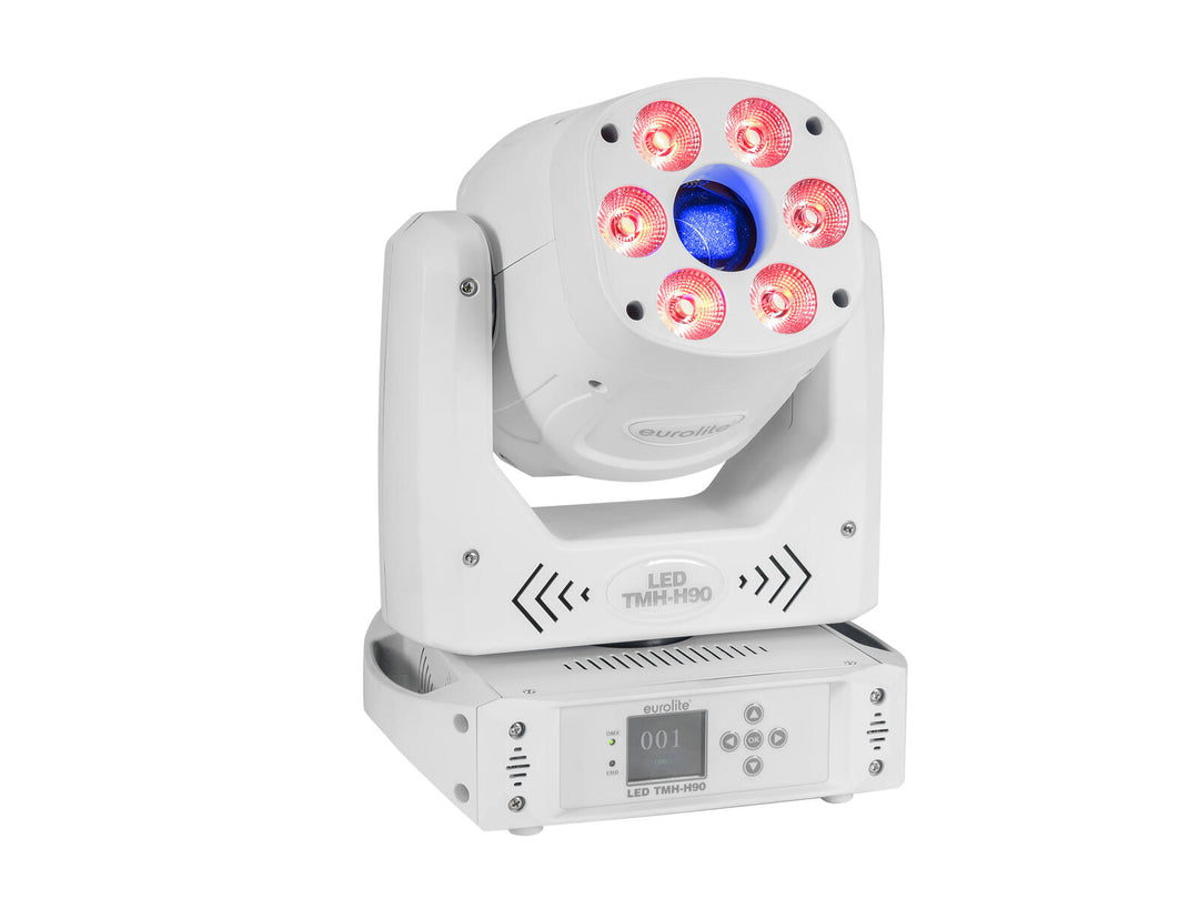 EUROLITE Set 2x LED TMH-H90 Hybrid Tâtes Mobiles Spot/Wash COB wh + étui