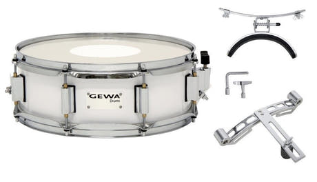 GEWA caisse claire de marche 13" x 5", bouleau stratifié blanc