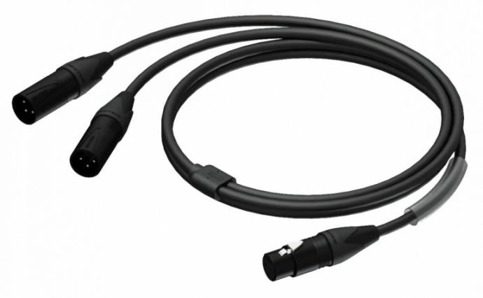 PROCAB Y-split cable XLR HUN 2x XLR HAN (1.5m)