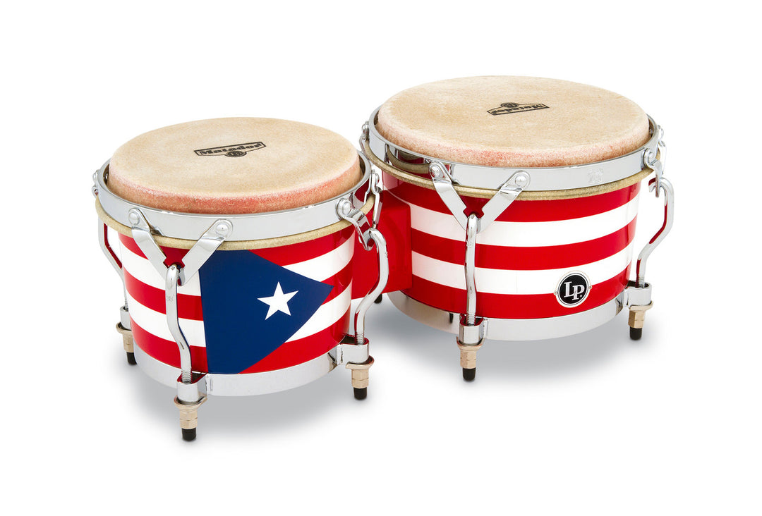 Latin Percussion Bongo Matador en bois - Drapeau portoricain (M201-PR)
