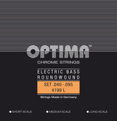 Cordes de basse électrique Optima Chrome Strings Round Wound Long Scale - set 4 cordes light (4199L)