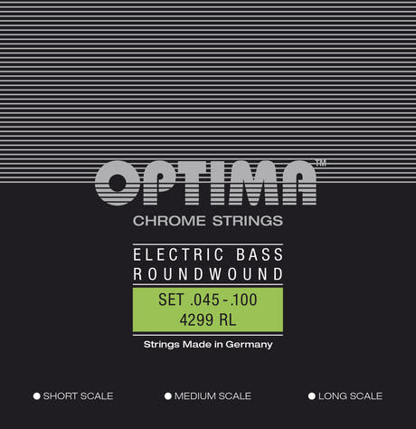 Optima E-Bass Strings Chrome Strings Round Wound Long Scale - Set 4-string reg-light (4299L)