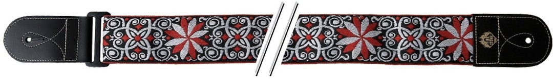 GEWA Guitares sangles F&S Folk Jacquard - Red-White