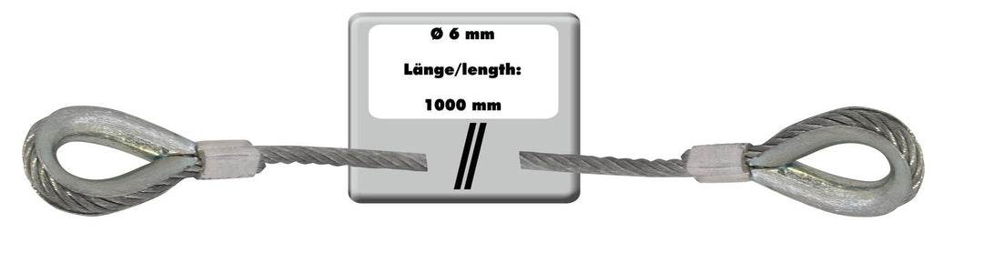 Câble en acier EUROLITE 1000x6mm argenté avec cosse