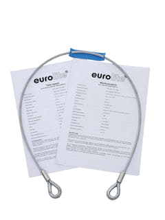 EUROLITE Steel Rope 1000x6mm noir avec cosses