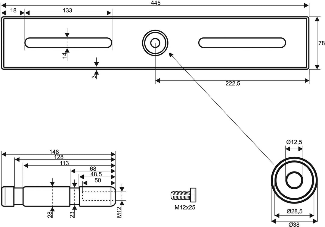 EUROLITE TAH-52 Adaptateur de structure avec TV spigot