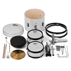 V-TONE VD Junior WH Ensemble de batterie pour enfants – Ensemble de batterie acoustique blanc pour enfants