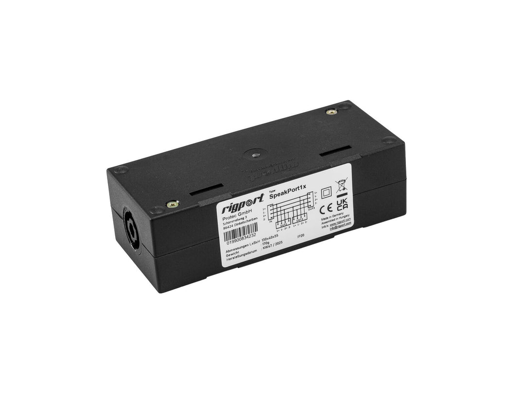 RIGPORT SPEAKPORT1x SPEAKON entrée-sortie 2x SPEAKON répartiteur bi-amplification