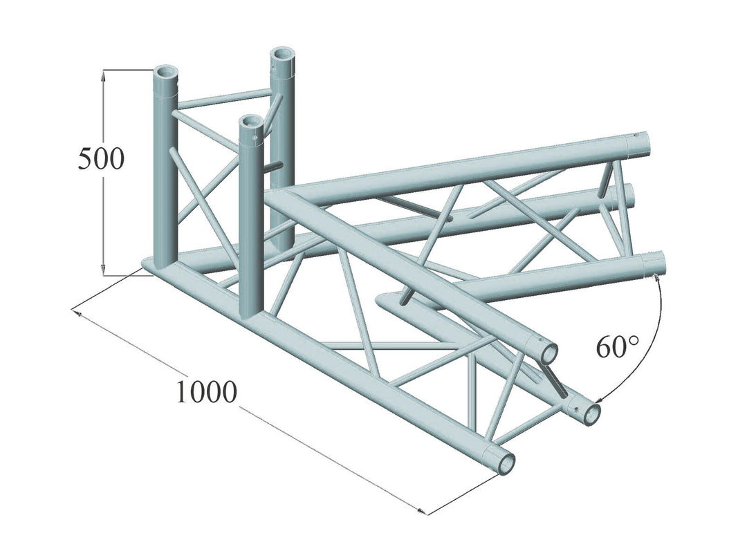 ALUTRUSS TRILOCK 6082AC-20-3 angle à 3 voies 60°