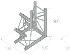 Coin à 3 voies ALUTRUSS TRILOCK 6082AL-33 \/ droit