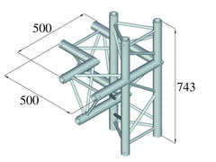 ALUTRUSS TRILOCK 6082AC-45 pièce 4 voies \/ droite