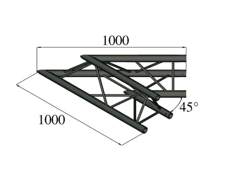 ALUTRUSS TRILOCK S-PAC 19 2-way Corner 45° noire