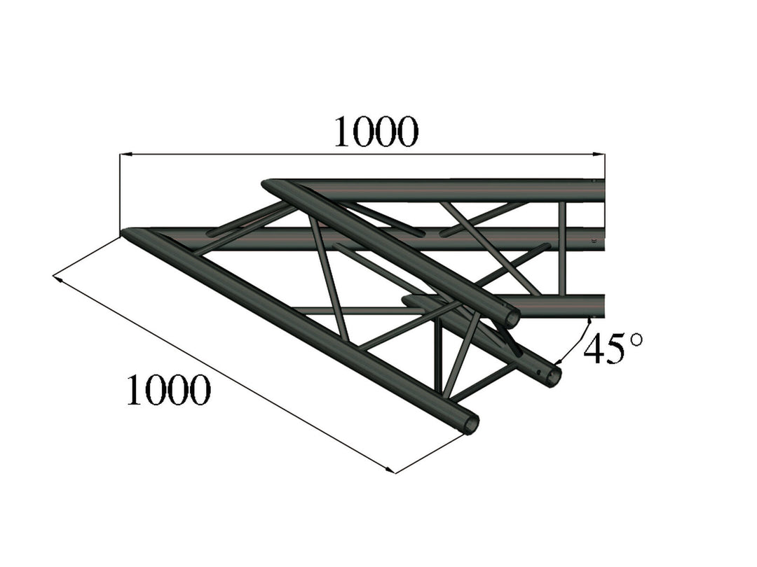 ALUTRUSS TRILOCK S-PAC 19 2-way Corner 45° noire
