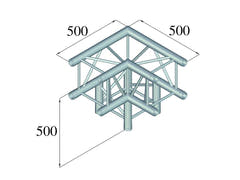 Alutruss QUADLOCK 6082L-30 Coin 3 voies (90°)