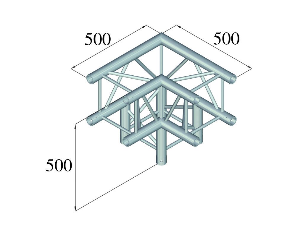 Alutruss QUADLOCK 6082L-30 Coin 3 voies (90°)