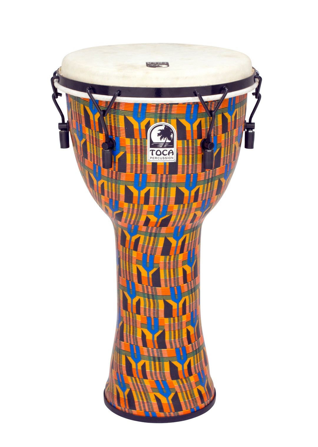Toca Djembés Freestyle à accordage mécanique - Kente Cloth (SFDMX-12K)