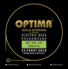 Optima Cordes d’E-Bass Gold Strings à filet rond long scale - Set 5-string reg-light (2299B)
