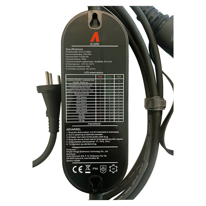 Avant chargeur nomade Type-2 6 A monophasé 5 mètres avec sac