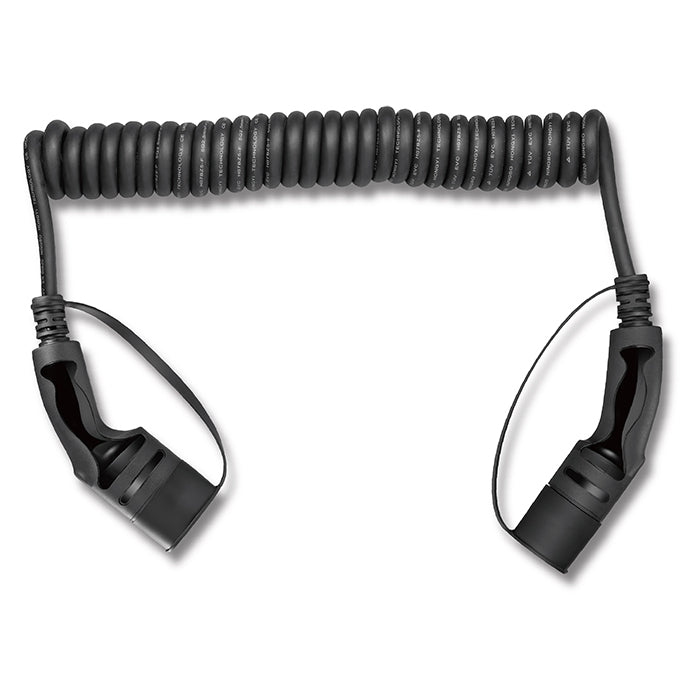 Câble de recharge spiralé Type-2 32A triphasé 5 Mètres