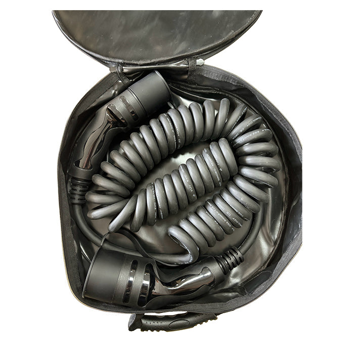 Câble de recharge spiralé Type-2 32A triphasé 5 Mètres