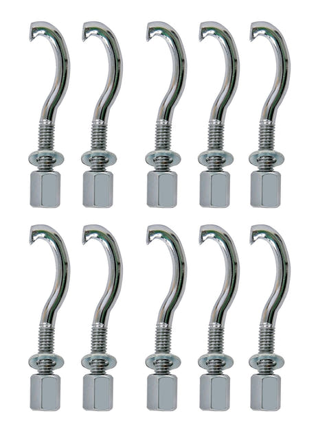 Latin Percussion Tuning lugs Brazilian LP3010 LP3010N LP3012 LP3012-SM Pandeiro - LP3006 Tamborim - Chrome, 10 pièces (LP3923)