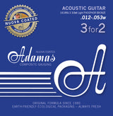 Adamas Strings for Acoustic Guitar Nuova phosphor bronze coated set (3) - Set of 3 Light .012 (1818NU-3)