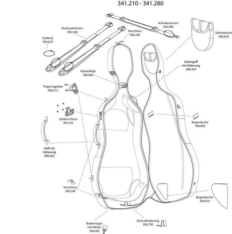 Système de suspension GEWA pour étui de violoncelle Air