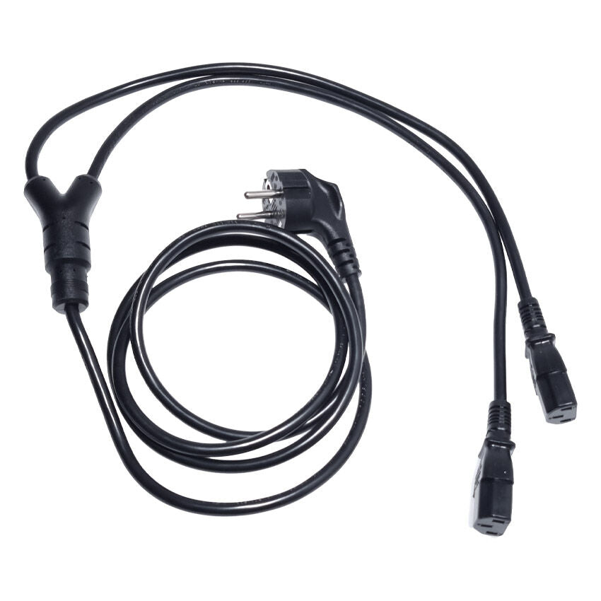 IEC - répartiteur en Y prise Schuko 1,8m. - 2 x IEC femelle 10A prise appareil