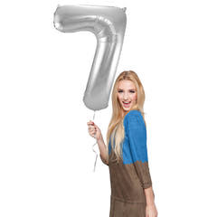 Ballon en Forme de Chiffre 7 (Argent, 86 cm)