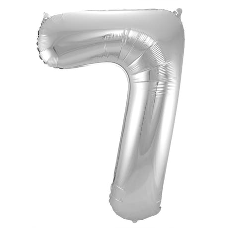 Ballon en Forme de Chiffre 7 (Argent, 86 cm)