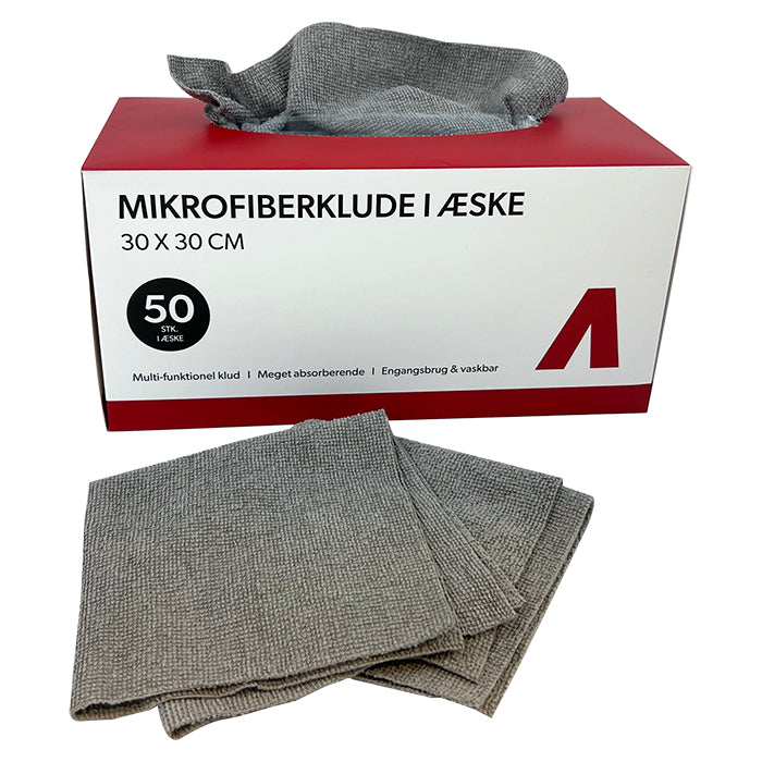 Chiffons en microfibre en boîte, 30x30 cm, 180 g/m², 50 pièces.