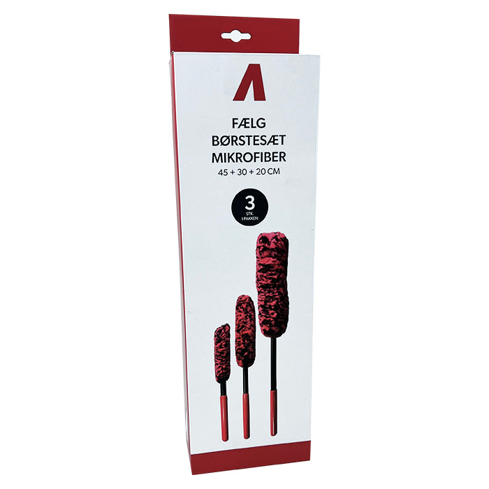 Set de brosses pour jantes en microfibre - 3 pièces.