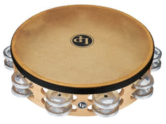 Tambourin Latin Percussion Pro 10 in Double Row With Head - 10" Brass/Bronze (LP384-BB)