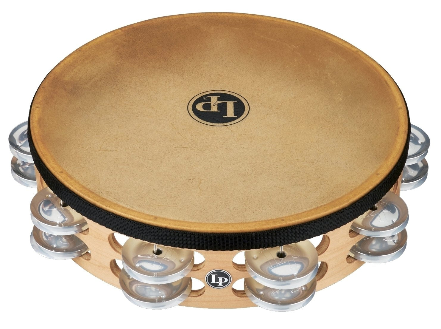 Latin Percussion Tambourine Pro 10 in Double Row With Head - 10" Brass/Bronze (LP384-BB)