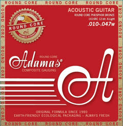 Cordes Adamas pour guitares acoustiques Historic Reissue Phosphor Bronze Round Core - 12 cordes Light .010-.047 (1616RC)