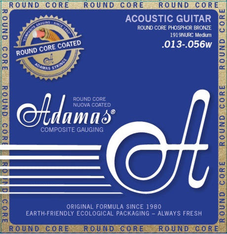 Adamas Strings for Acoustic Guitar Nuova Phosphor Bronze coated round core - Medium .013-.056 (1919NURC)