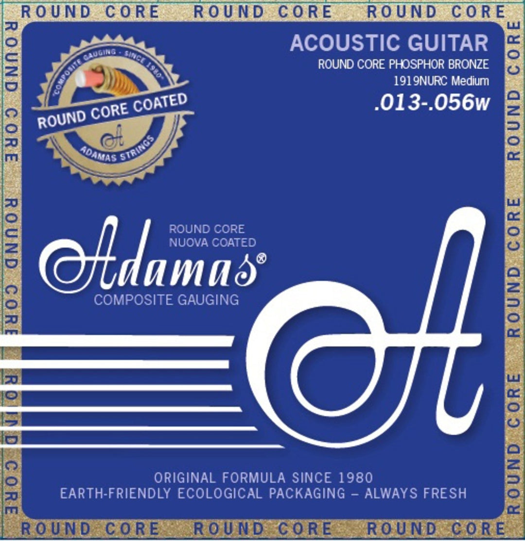 Adamas Cordes pour guitare acoustique Nuova Phosphor Bronze coated round core - Medium .013-.056 (1919NURC)
