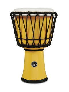 Latin Percussion Djembés World 7-inch Circle accordés par corde - Yellow (LP1607YL)