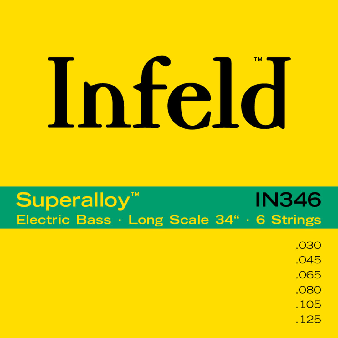 Cordes Thomastik-Infeld pour basse électrique Superalloy. Filet rond, diapason long - Jeu 6 cordes long (IN346)